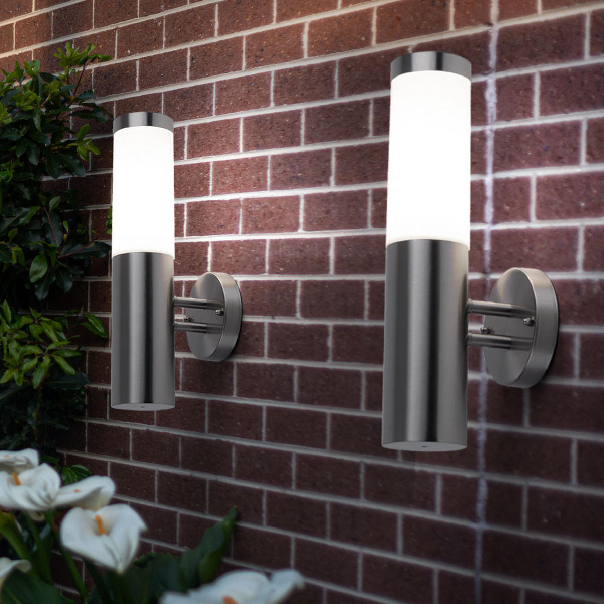 LED AUSSENLEUCHTE Edelstahl Silber - Silberfarben, Metall (7.8/14.5/36cm)