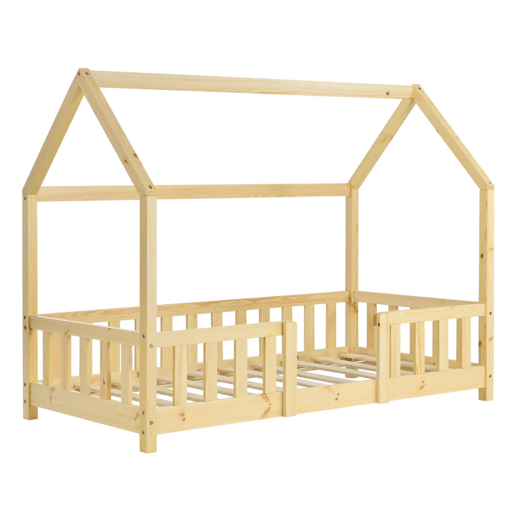 HAUSBETT Sisimiut - Naturfarben, Holz (70/140cm) - [en.casa]
