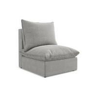 SOFAELEMENT Bouclé Stoff Grau - Hellgrau/Schwarz, Holzwerkstoff/Kunststoff (75/77/90cm) - LaMiaSofa