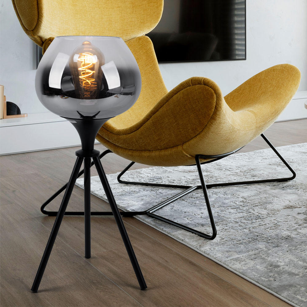 Thumbnail - Globo Lighting Tischleuchte, Schwarz, Glas, Rund, 24x45x24 cm, Lampen & Leuchten, Innenbeleuchtung, Tischlampen, Tischla...