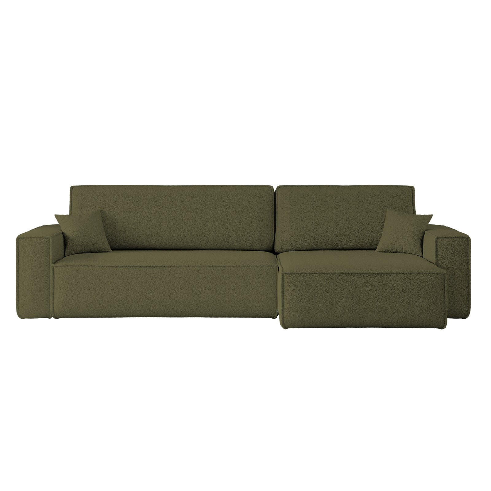 ECKSOFA Mit Schlaffunktion Und Bettkasten, Eckcouch BEST XL Stoff Quelle Olive Rechts - Schwarz/Olivgrün, Holz/Kunststoff (142/142cm) - Kaiser Möbel