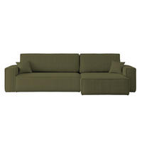 ECKSOFA Mit Schlaffunktion Und Bettkasten, Eckcouch BEST XL Stoff Quelle Olive Rechts - Schwarz/Olivgrün, Holz/Kunststoff (142/142cm) - Kaiser Möbel