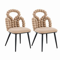 ESSZIMMERSTÜHLE 2er-Set mit Open-Back-Design Samt Camel Metall Schwarz - Braun, Metall (50/86/48cm) - Meubliv