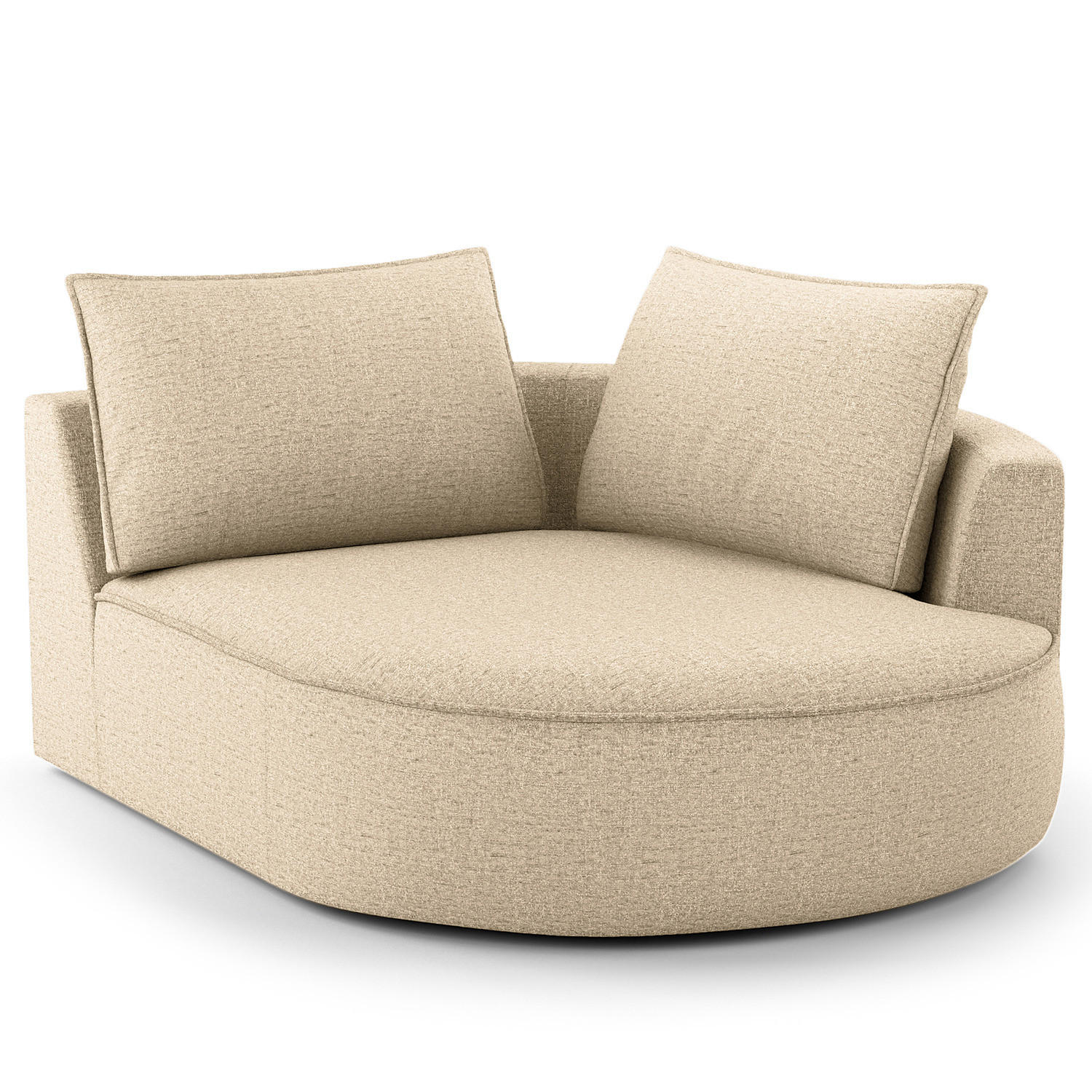 OTTOMANE - modular - Taupe/Schwarz, Kunststoff/Textil (126/82/154cm) - home24