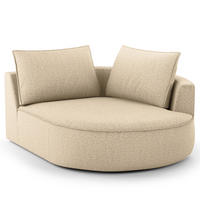 OTTOMANE - modular - Taupe/Schwarz, Kunststoff/Textil (126/82/154cm) - home24