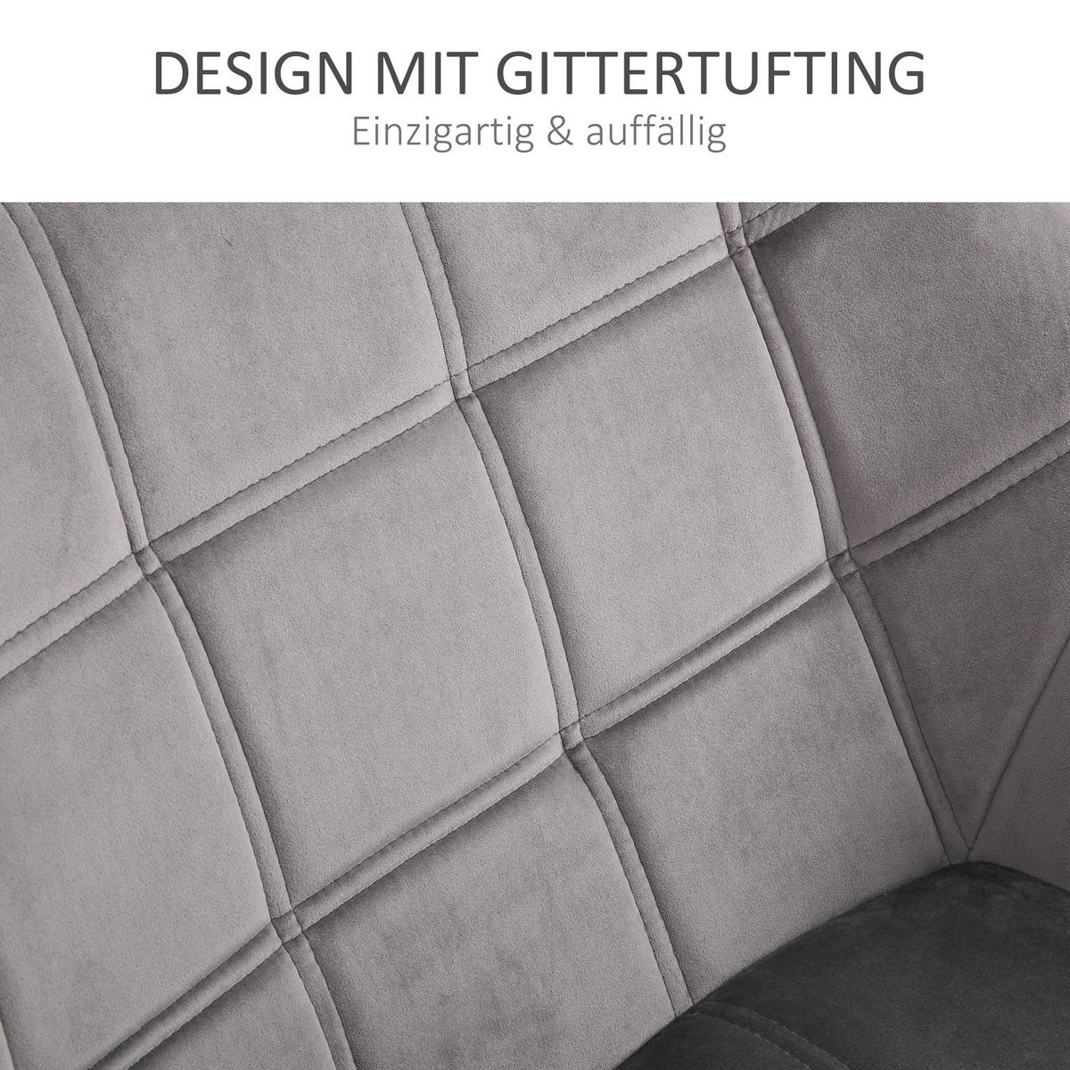 EINZELSESSEL, Relaxsessel, Sessel, Grau - Grau, Kunststoff (62/72.5/64cm) - HOMCOM