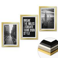 WANDBILDER 3er Set - 20x30 cm Goldrahmen - Inspiration für Schwarz-Weiß-Darstellungen von Stadtstraßen - Goldfarben, Kunststoff (20/30cm) - ArtPrintCave