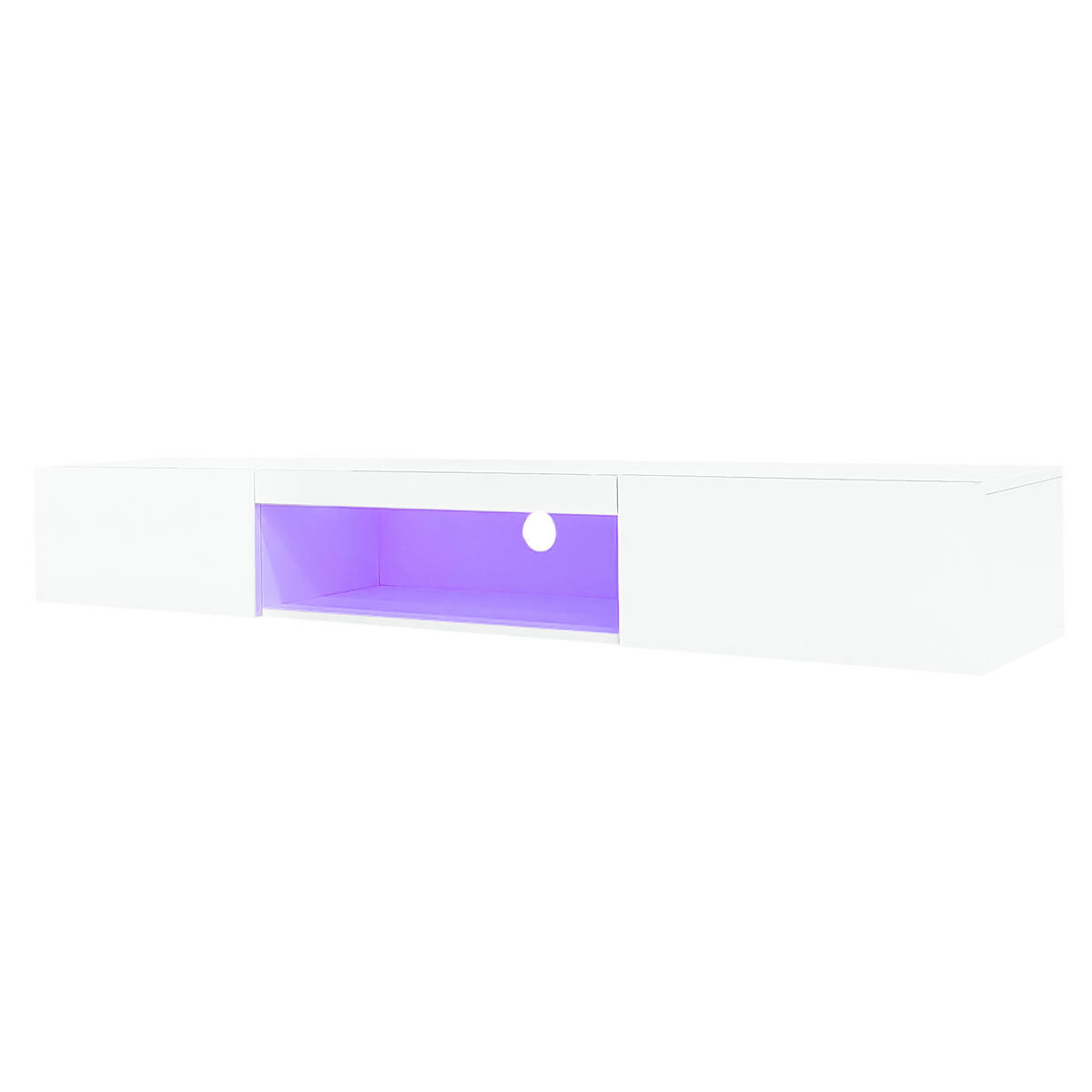LOWBOARD DE-40299 hängend, mit LED-Beleuchtung Weiß - Weiß, Holzwerkstoff (160/22/31cm) - ComfortXL