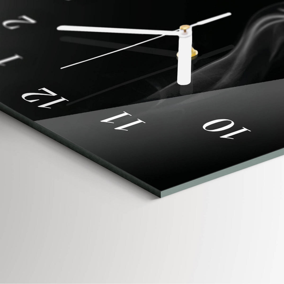 WANDUHR 30x60 cm - Orangen - Schwarz, Glas (30/60/0.4cm) - TULUP