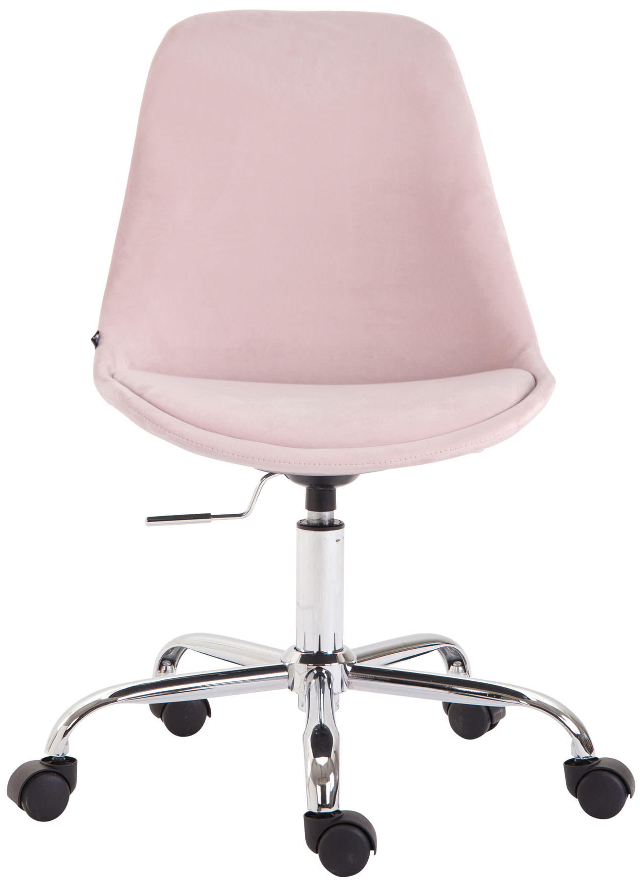 DREHSTUHL Samt pink - Chromfarben/Pink, Textil/Metall (48/81/54cm) - CLP