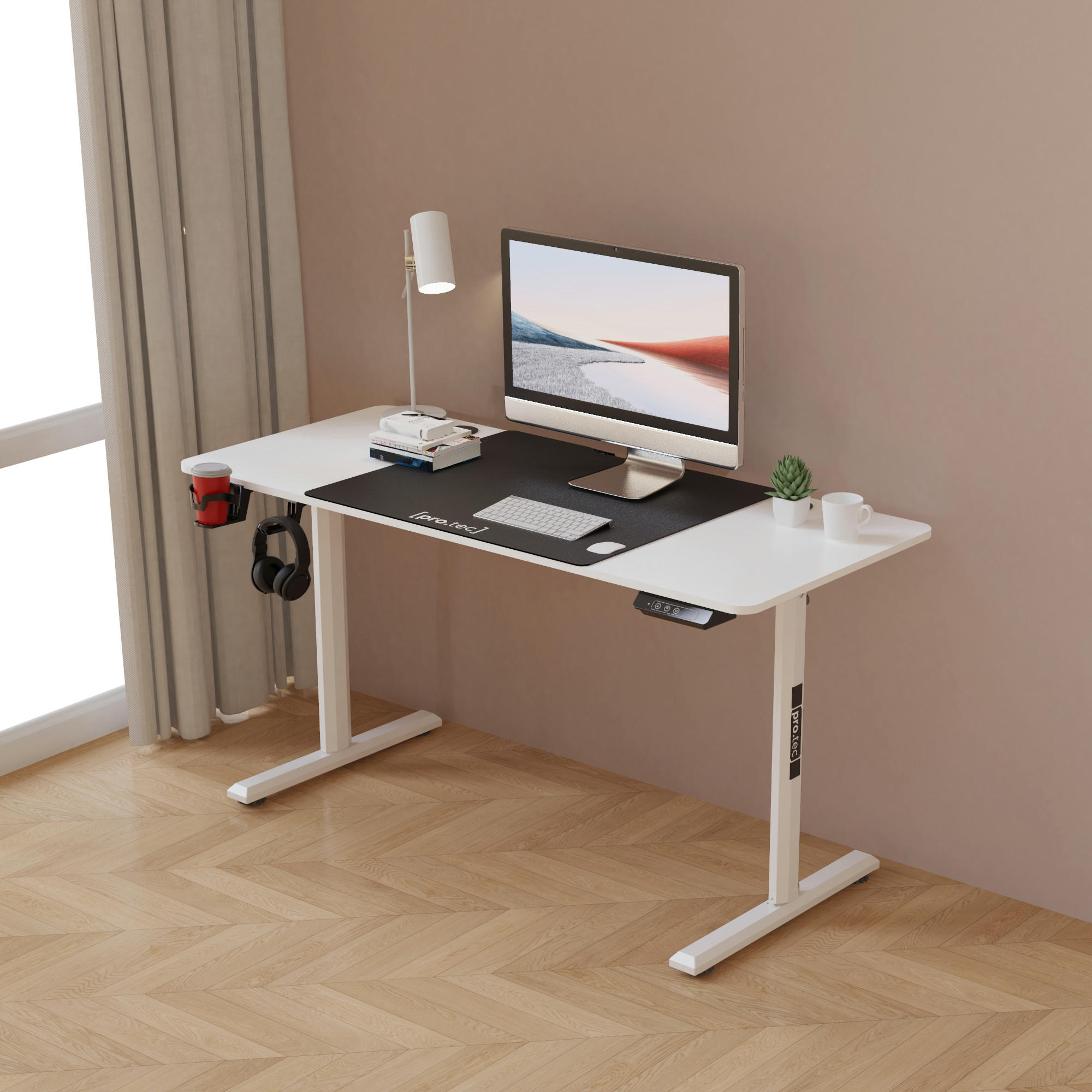 COMPUTERTISCH Hayward - Weiß, Holzwerkstoff/Metall (60/140/117cm) - pro.tec