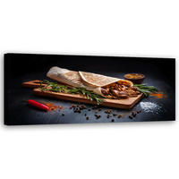 WANDBILD kebab kebap gewürze für die küche - Schwarz, Textil (90/30cm) - Feeby