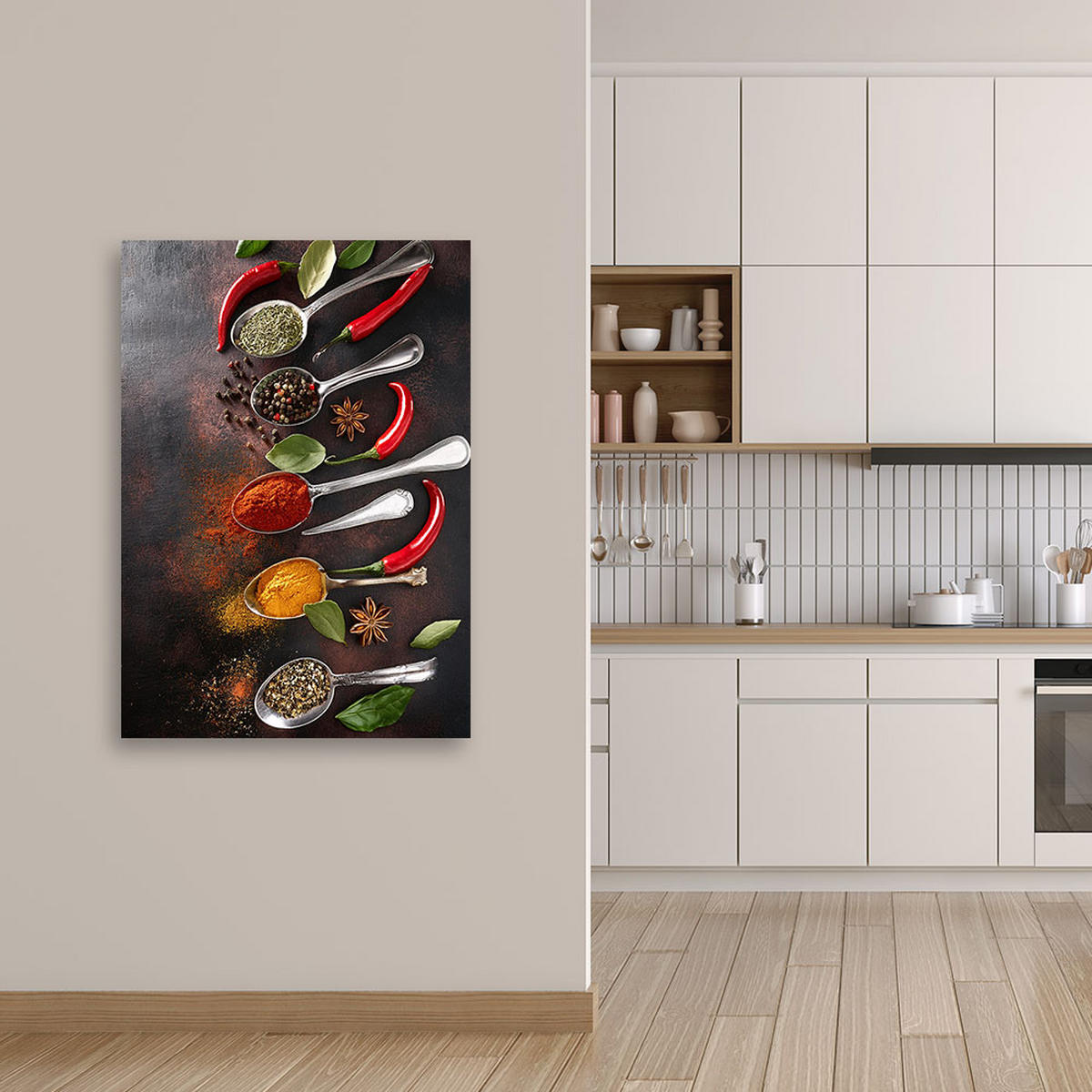 LEINWANDBILD Gewürze, Küche, Essen 40x60cm - Multicolor, Textil (40/60cm) - Feeby