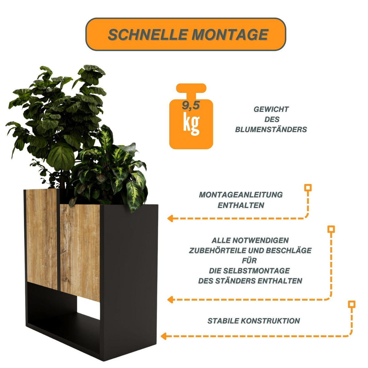 BLUMENKASTEN - Kiefer Milford, Holzwerkstoff (23/50/44cm) - RAUMHIRSCH FURNITURE