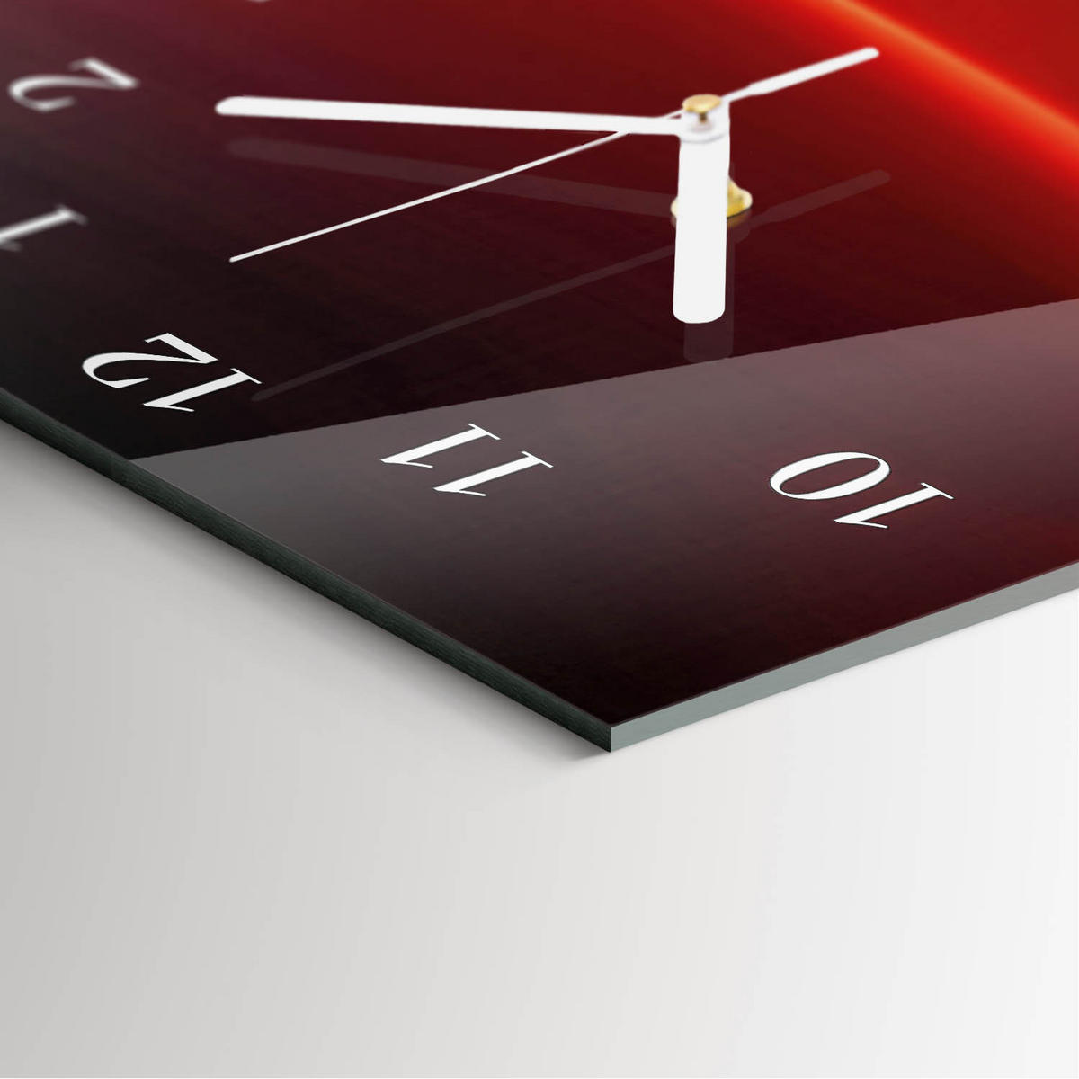WANDUHR 30x60 cm - Chilischoten - Schwarz, Glas (30/60/0.4cm) - TULUP