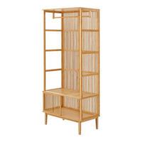 GARDEROBENSTÄNDER Vemb - Naturfarben, Holz (80/185/45cm) - [en.casa]
