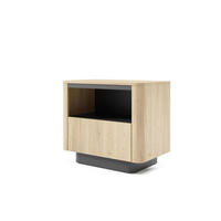 NACHTTISCH Tampa Eiche Cremona, Nachtkommode mit Schublade - Hellbraun/Schwarz, Holzwerkstoff (63/51/38cm) - Bettso