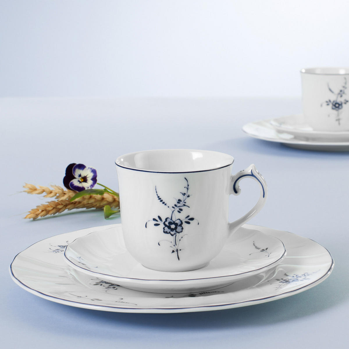 KAFFEETASSEN Vieux Luxembourg weiß-blau 120 ml 6er Set - Blau/Weiß, Keramik (0.12L) - Villeroy & Boch