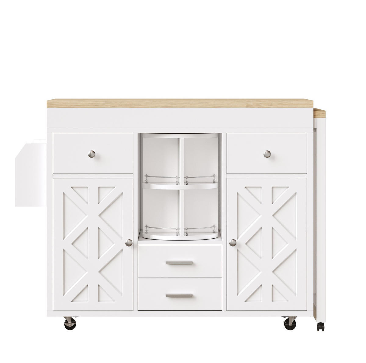 BARTISCH ausziehbar 110-180 cm Weiß MDF - Weiß, Holz (40/91/180cm) - Beauniv