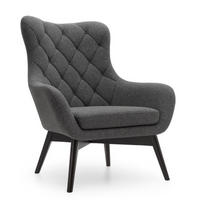 SESSEL Grau LISA CARO Auf Holzbeinen - Grau, Textil (88/108/88cm) - Sepro Meble