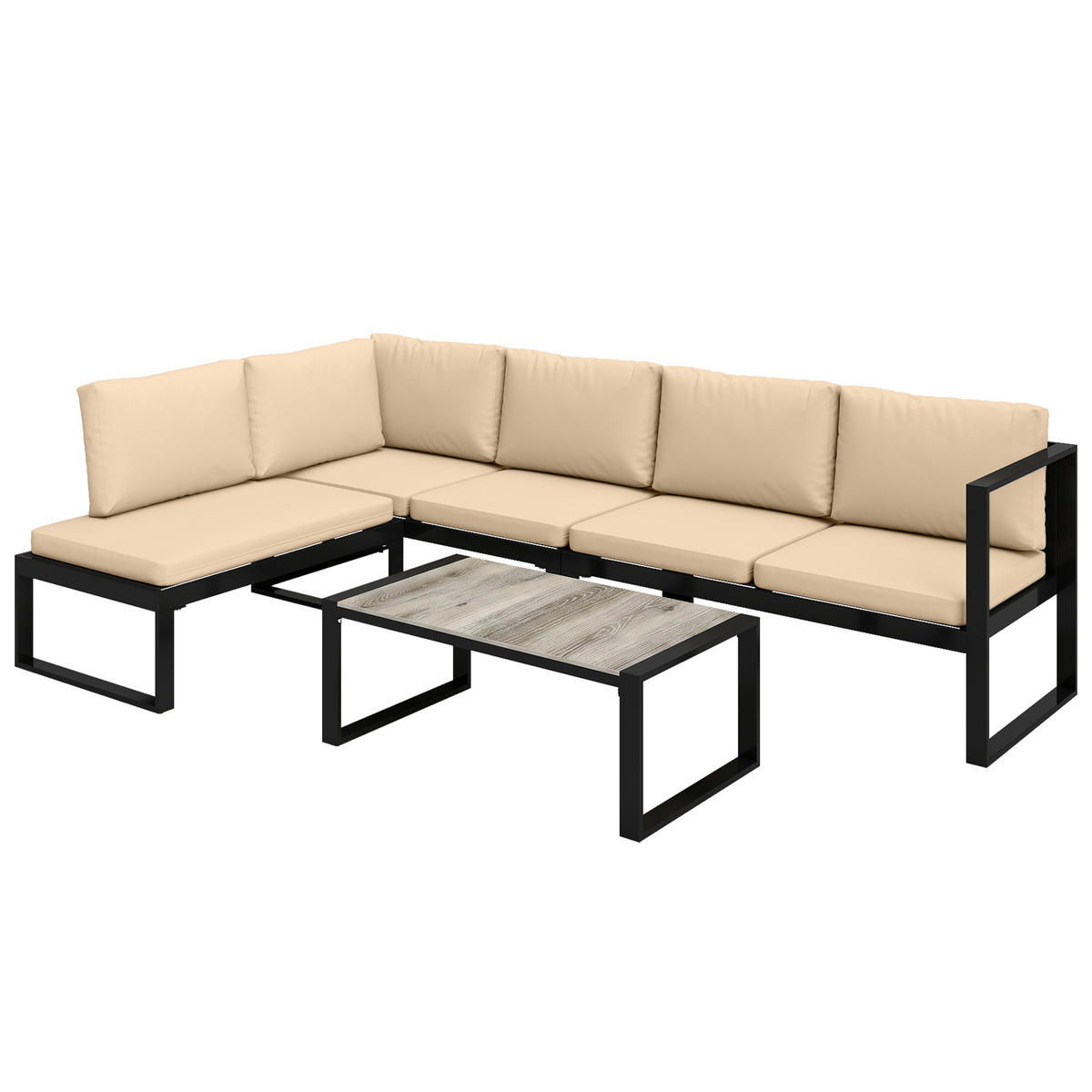 GARTENSET 4-teilig Beige 247.0/152.0/65.0 cm - Beige, Metall