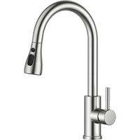 KÜCHENARMATUR mit ausziehbarer Brause Edelstahl 360° schwenkbar - Silberfarben, Metall (5/42.5/25cm)