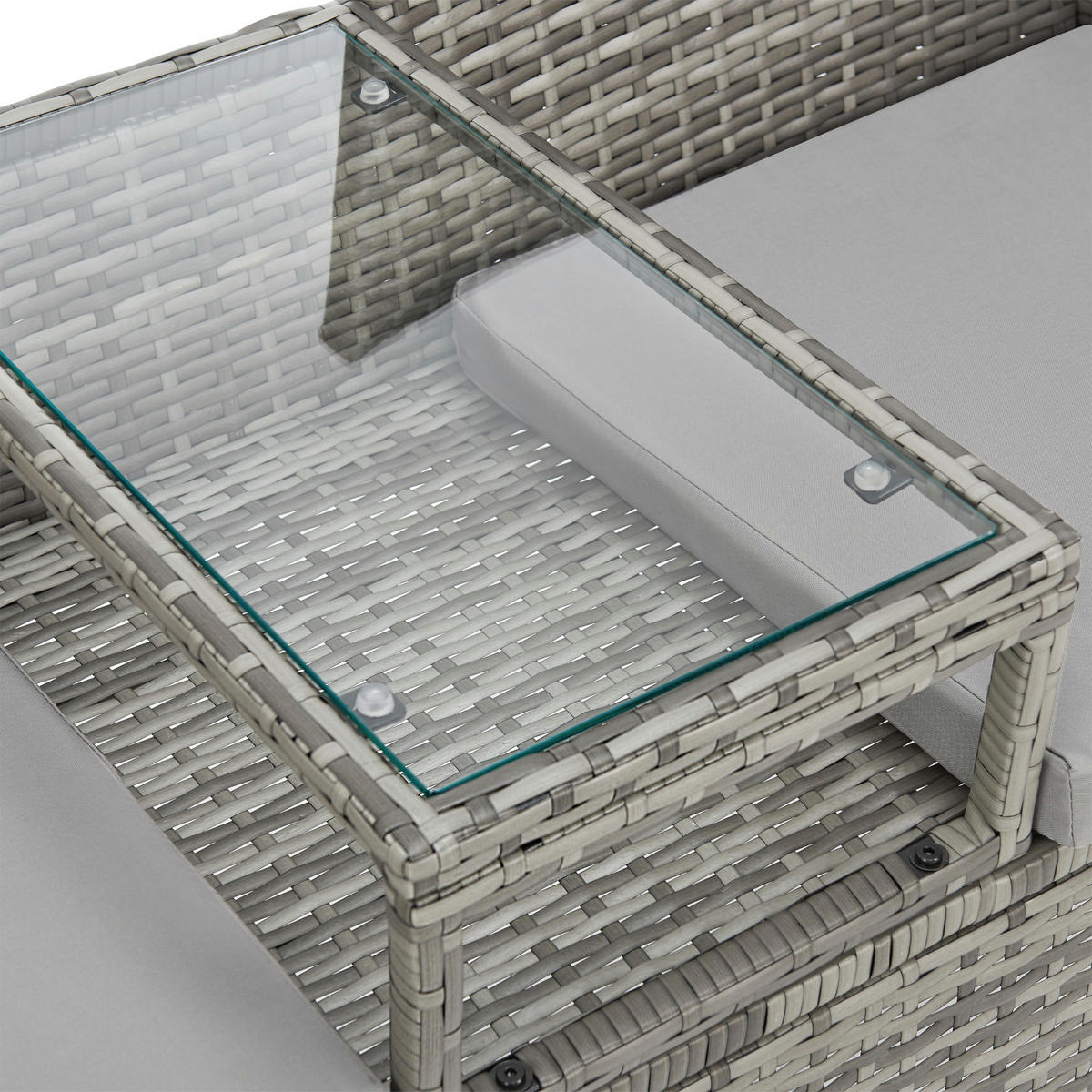 RATTANBANK Chicago Schwarz - Grau, Kunststoff (134/84/62cm) - SVITA