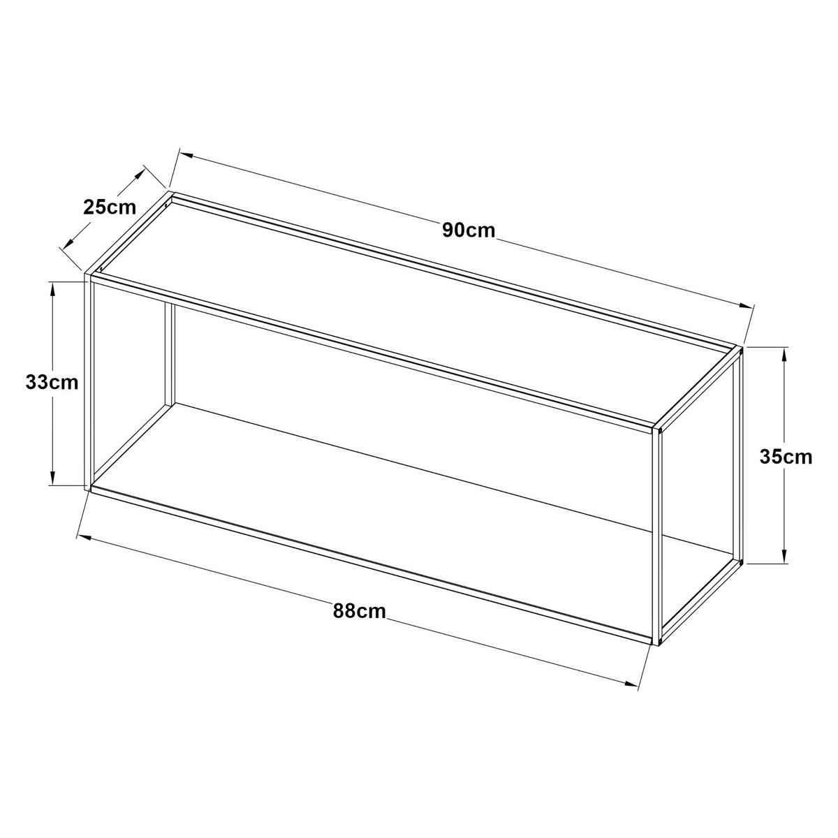 WANDREGAL Notodden - Schwarz, Metall (90/35/25cm) - [en.casa]
