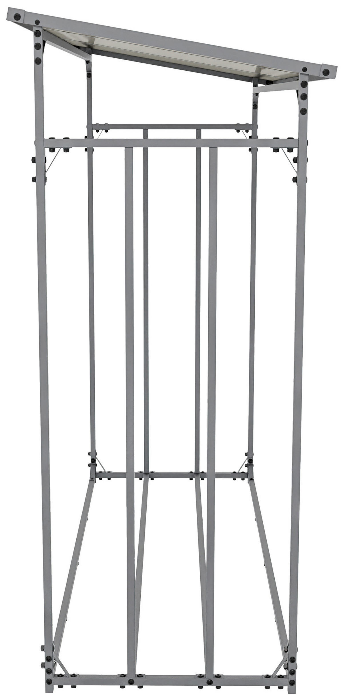 KAMINHOLZREGAL aussen mit Abdeckung HEOD | 70x165x165, Aluminium, Mit Plane - Schwarz, Metall (165/165/70cm) - DELUKE