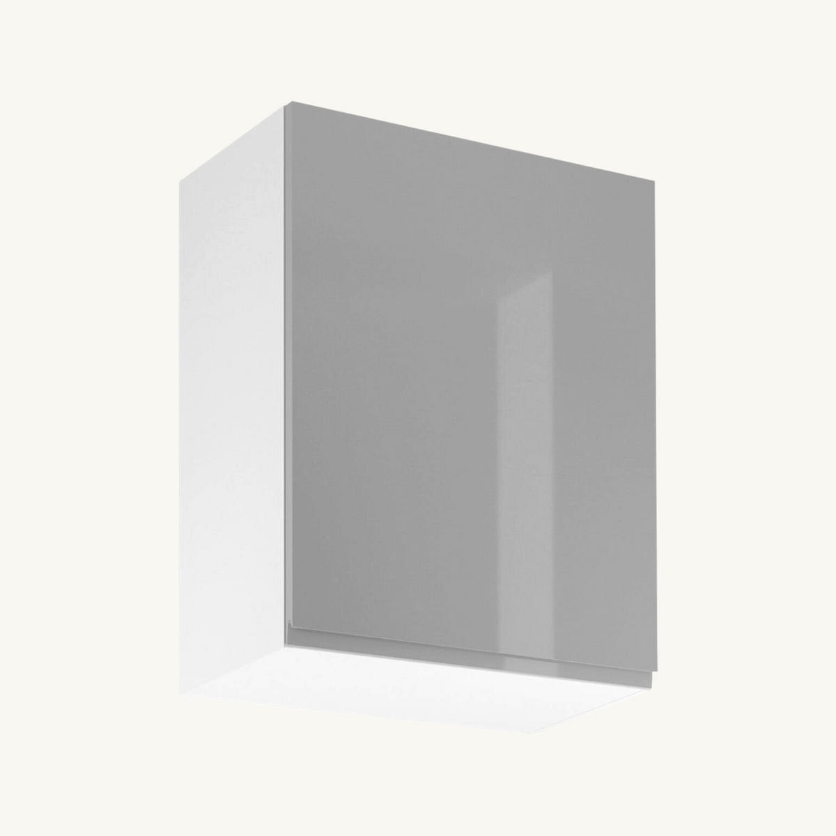 KÜCHENZEILE 240 cm Glanzia – KU-S04 – Grau – Hochglanz - Grau, Holzwerkstoff (240/212/58cm) - hi-markt