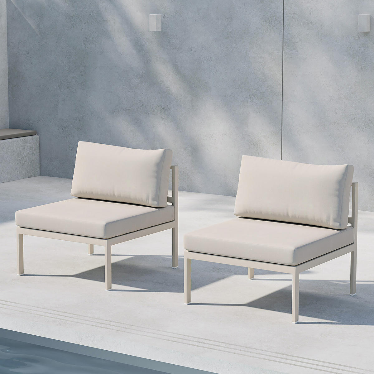 LOUNGESESSEL - Beige, Metall (70/65/74cm) - home24