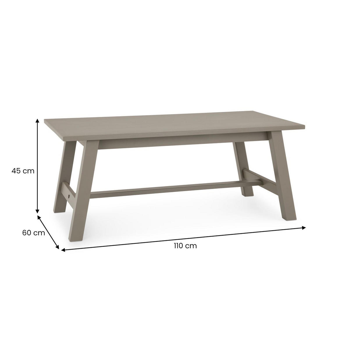 COUCHTISCH LUZERNA grau - Grau, Holz (60/110/45cm) - IDIMEX
