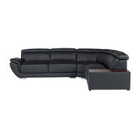 SOFA ohne Schlafmöglichkeit - 5 Personen - Leder - Schwarz - Schwarz, Leder (306/78/240cm) - Vente-Unique