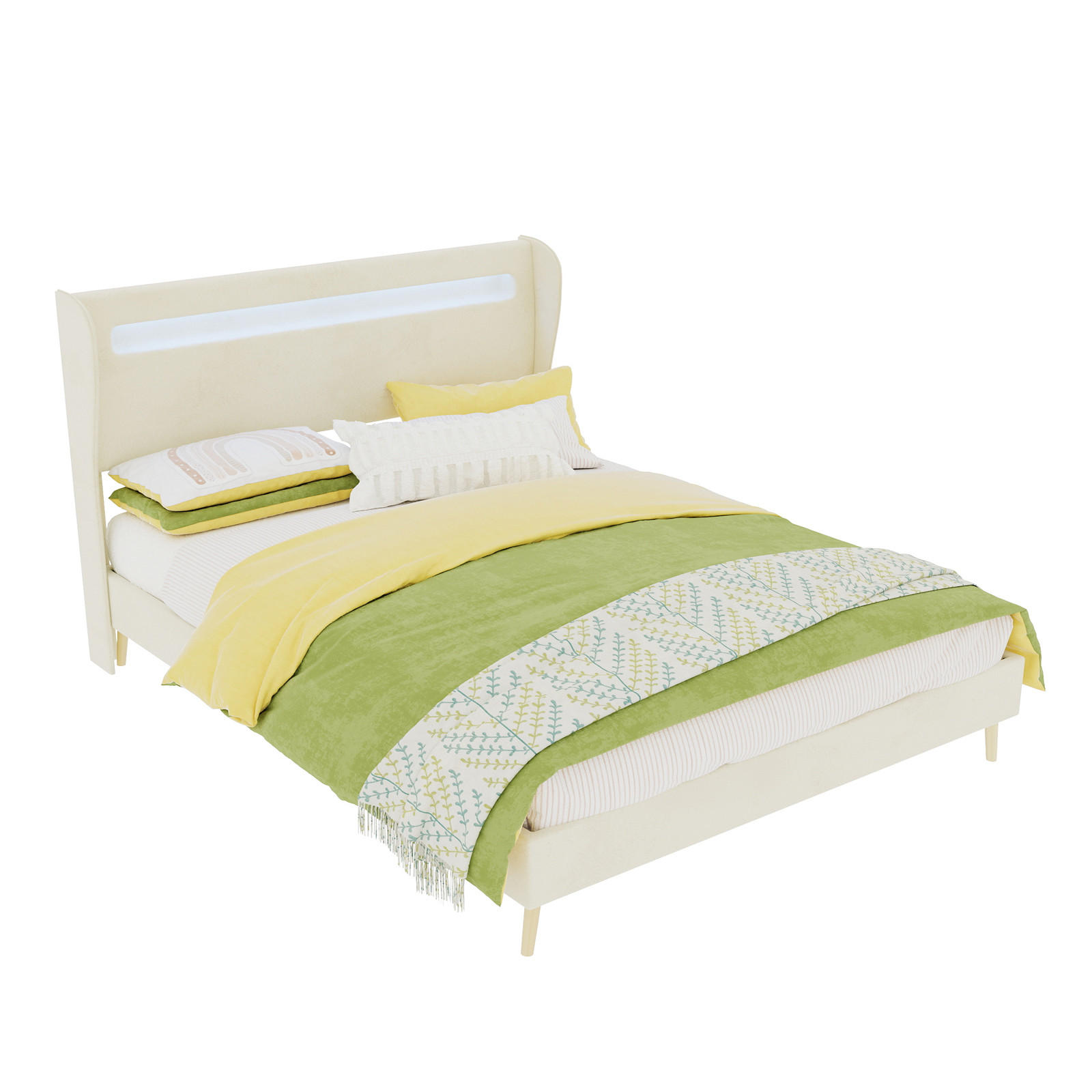 Meubliv Bett Beige 140x200 cm