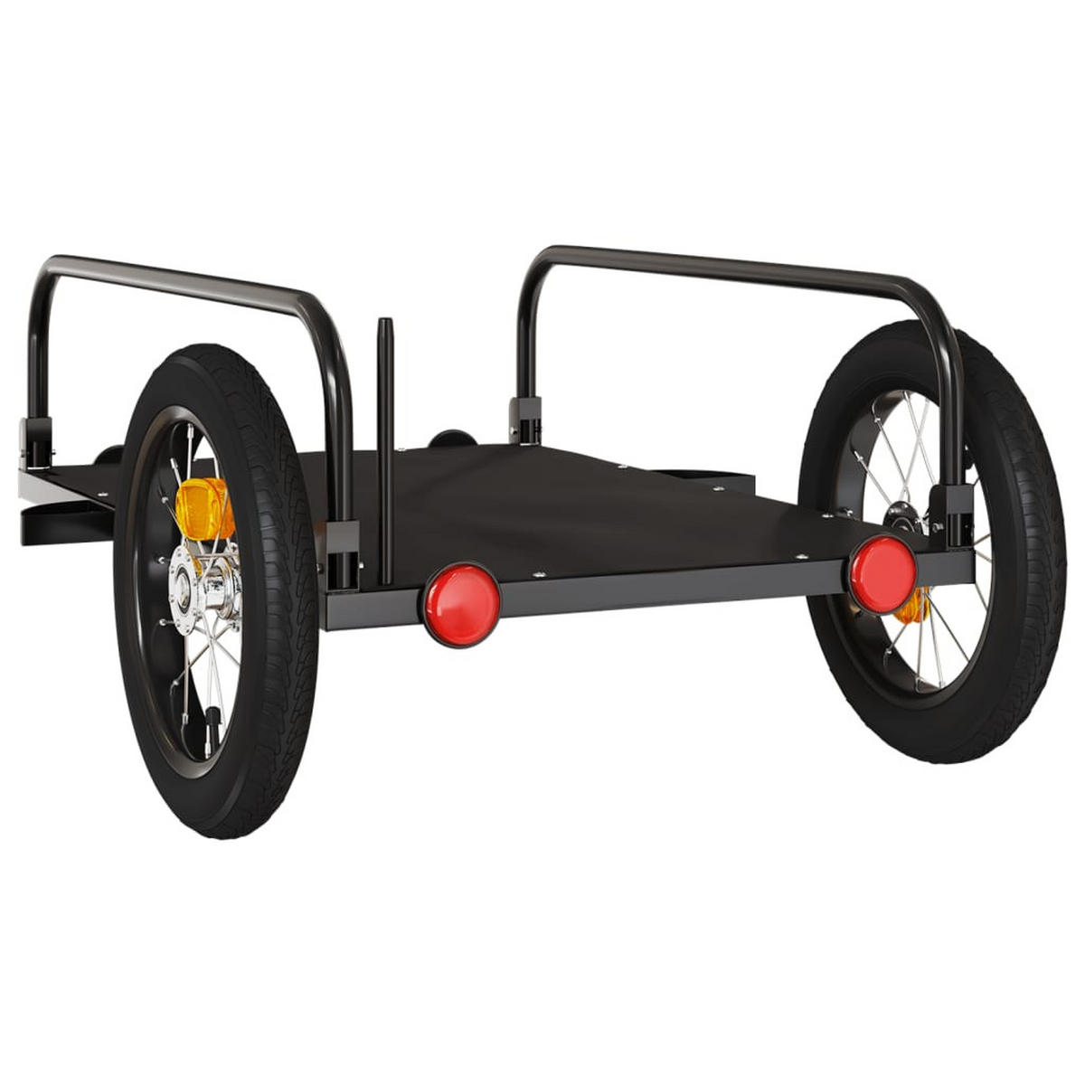 FAHRRADANHÄNGER Schwarz 122/53/31 Cm Eisen - Schwarz, Metall (53/31/122cm) - vidaXL