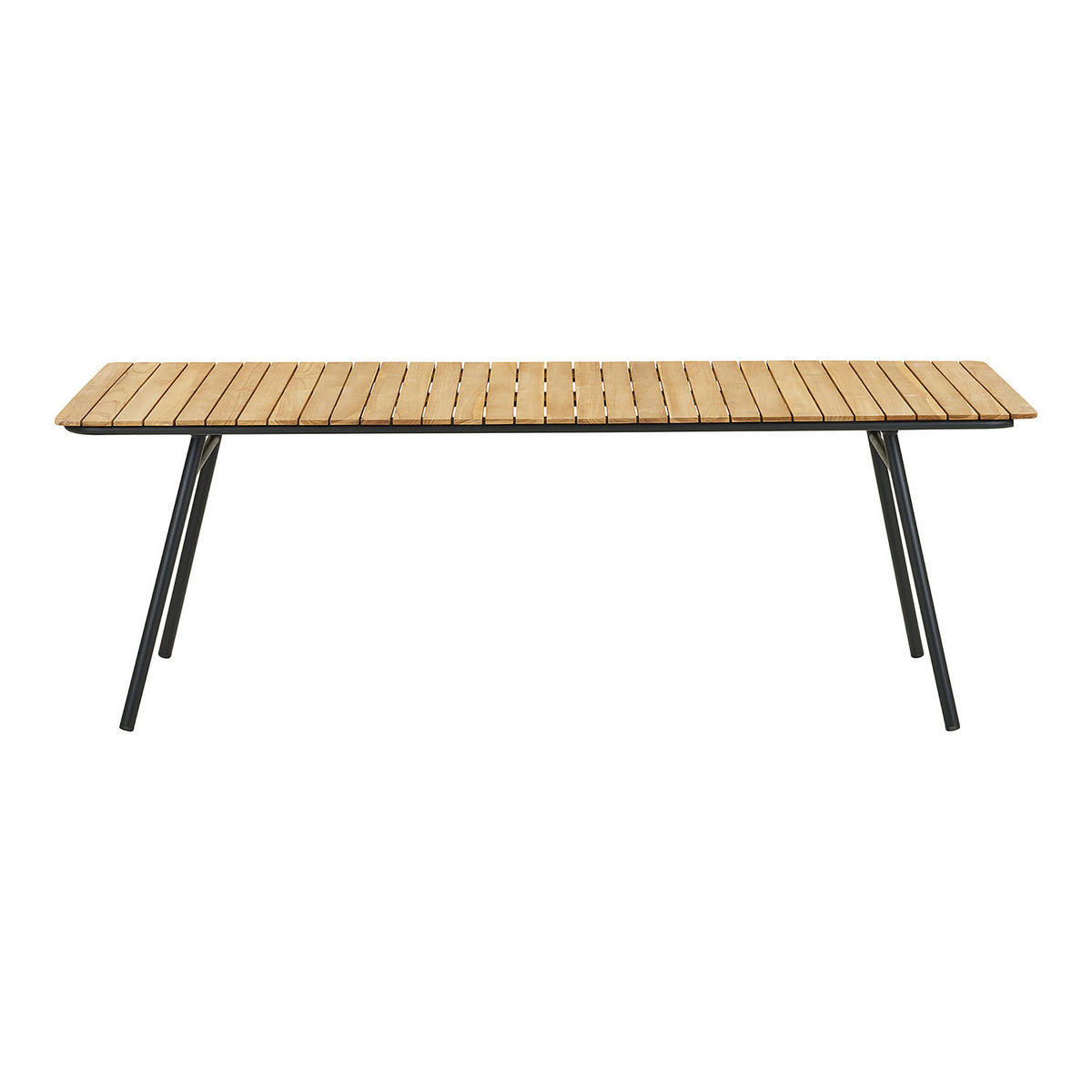 GARTENTISCH - Rechteckig - Schwarz - Braun - Stahl - 90 x 74 x 220 cm - Schwarz/Braun, Holz/Metall (220/90/74cm) - home24