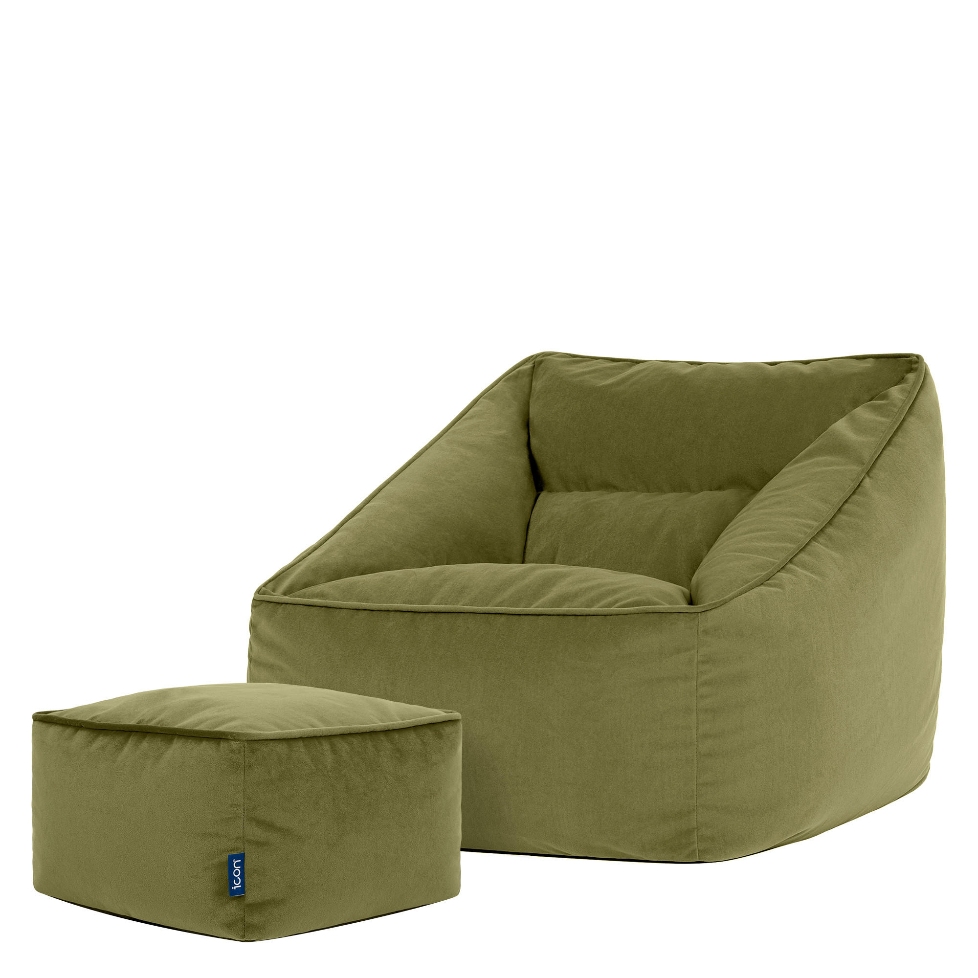 SITZSACK Sessel Natalia mit Hocker Amara - Dunkelgrün, Textil (70/65/70cm) - icon