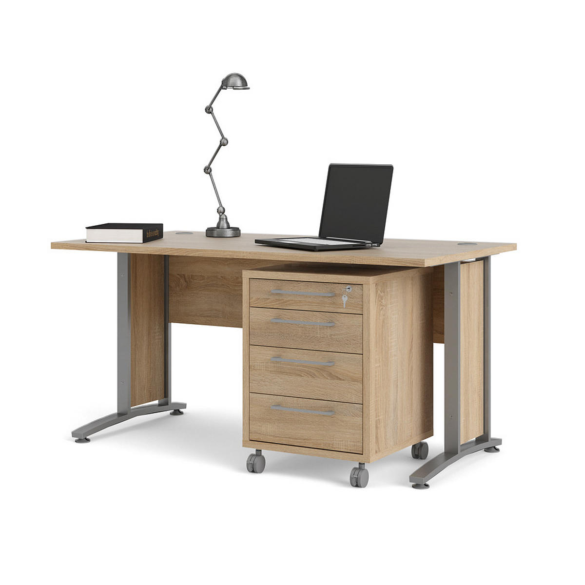 SCHREIBTISCH Eiche Dekor - Eiche Wotan, Holzwerkstoff (80/150/75cm) - ebuy24