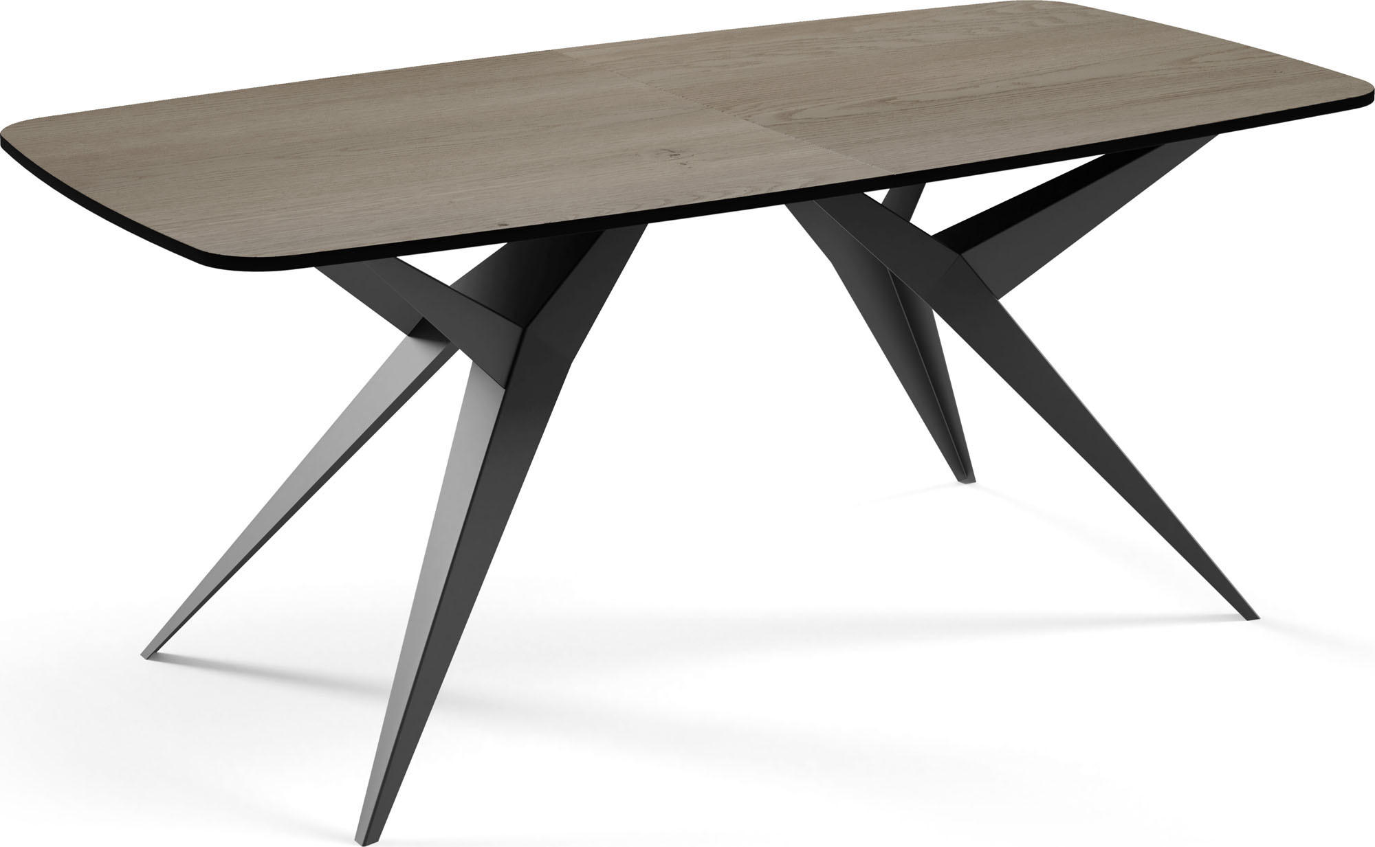 ESSTISCH Trax ausziehbar rechteckig oval, Braun 160-240/90/76 - Eichefarben/Schwarz, Holzwerkstoff/Metall (160/90/76cm) - WFL GROUP