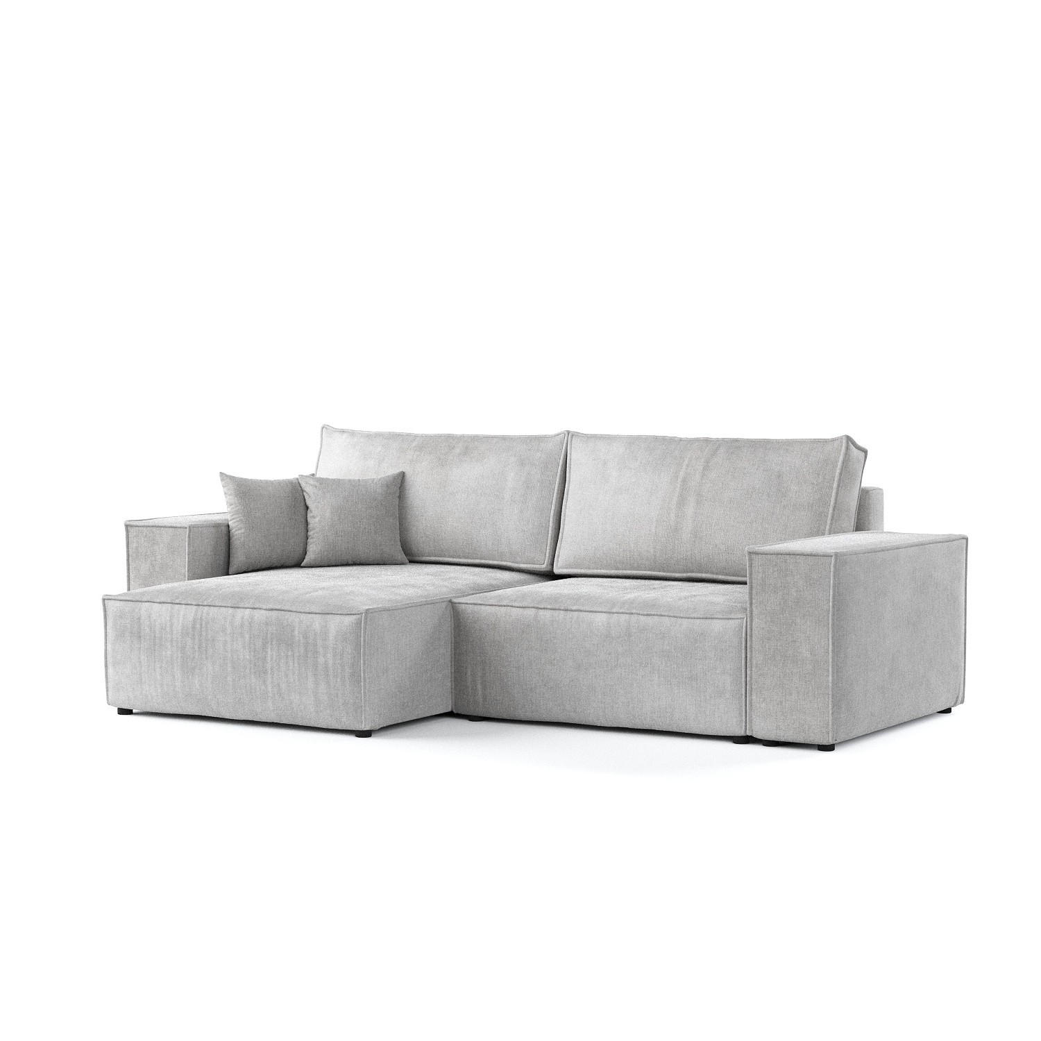 ROHOVÁ SEDAČKA CAVO, textil, Světle šedá - černá/světle šedá, dřevo/kompozitní dřevo (255/148cm) - AltaBeds