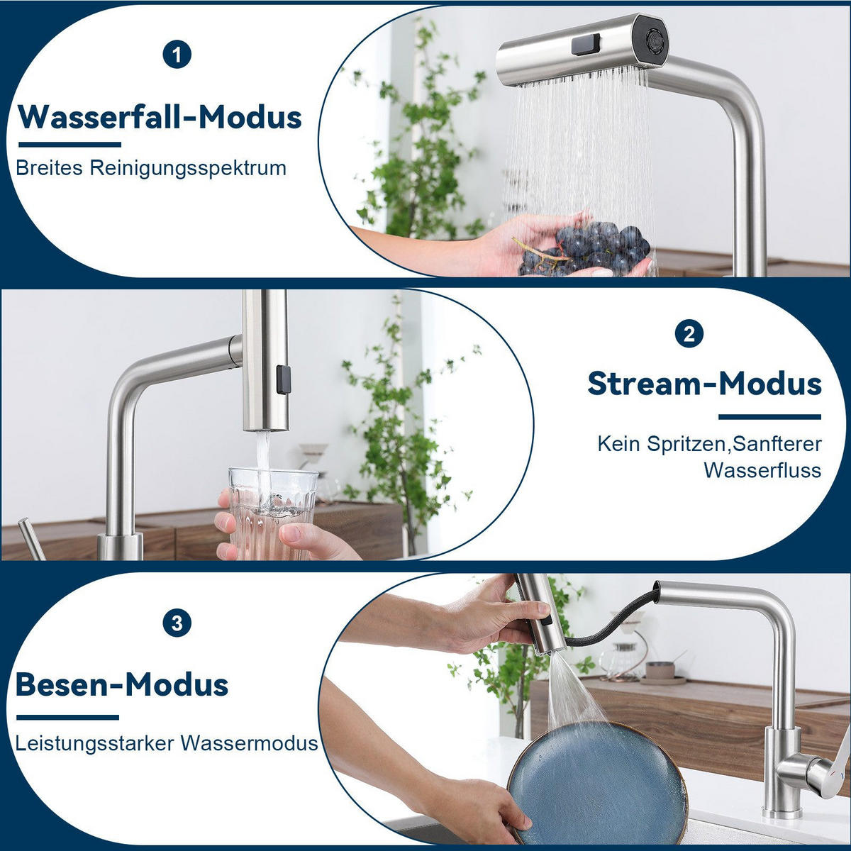 KÜCHENARMATUR Einbeck II 34/19.5/19.5cm - Weiß, Kunststoff (19.5/19.5/34cm) - Nettlife