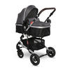KINDERWAGEN 2 in 1 Alba dunkelgrau Adapter umbaubar Wickeltasche Moskitonetz - Grau, Metall (102/66/122cm) - Lorelli