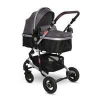KINDERWAGEN 2 in 1 Alba dunkelgrau Adapter umbaubar Wickeltasche Moskitonetz - Grau, Metall (102/66/122cm) - Lorelli