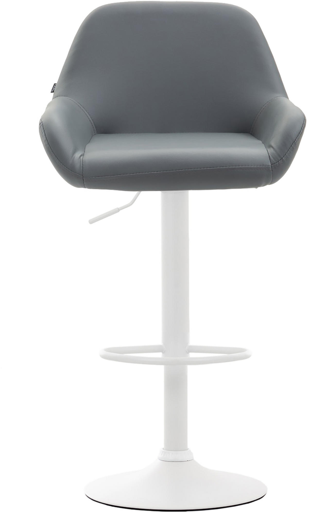 BARHOCKER 2er Set Prag Kunstleder weiß grau - Weiß/Grau, Kunststoff/Metall (51/109/52cm) - TPFLiving