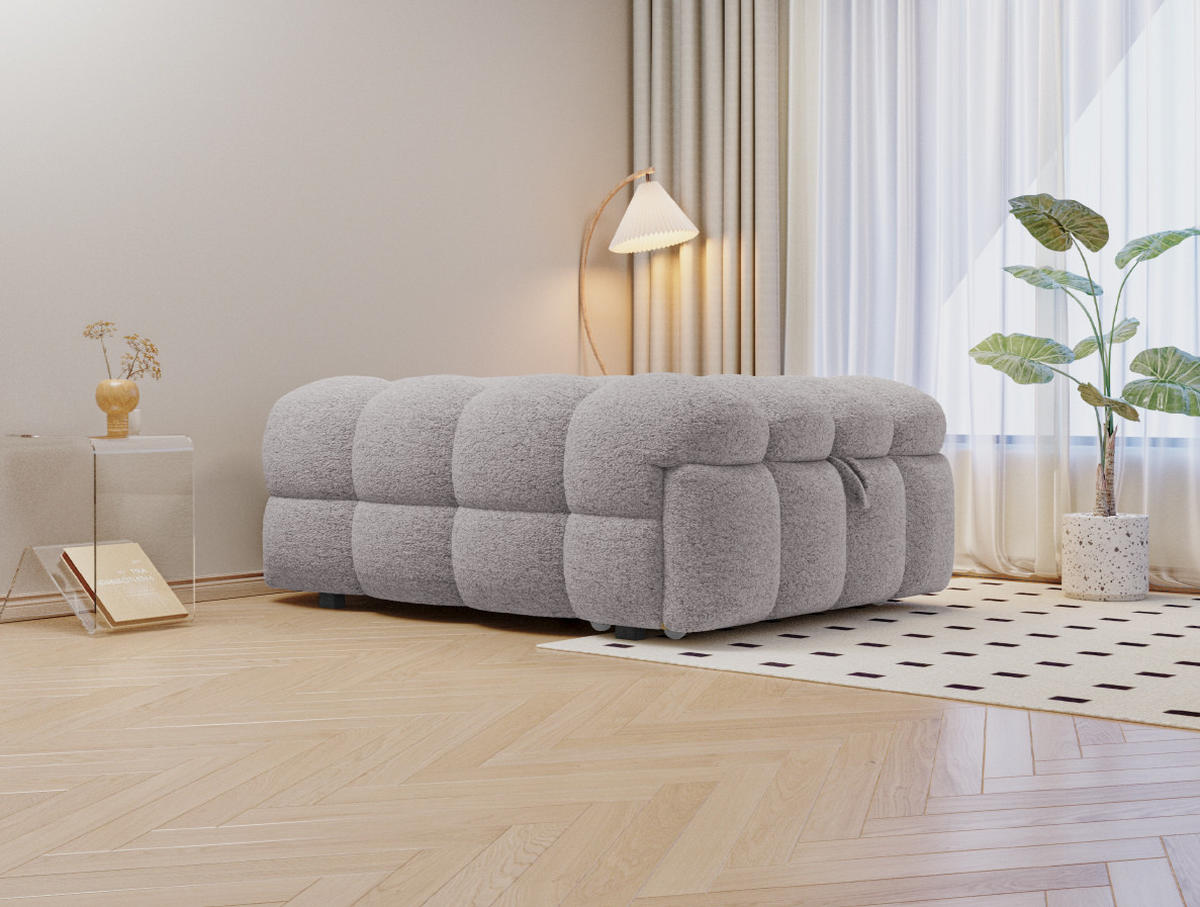 BETT 183/76/42 cm Grau aus Teddy mit 2-in-1-Funktion - Grau, Textil (70/180cm) - OKMYHOME