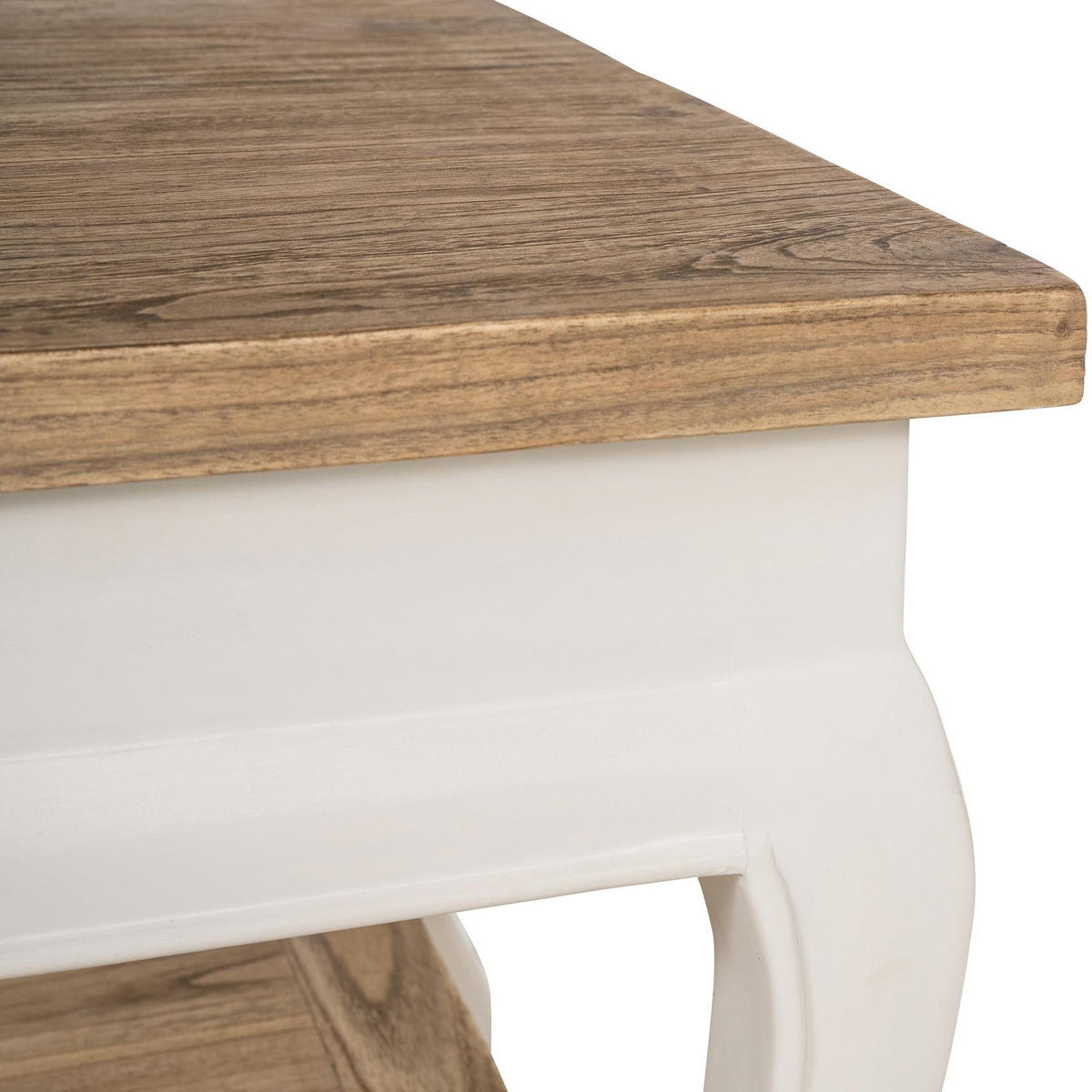 COUCHTISCH eckig 60/60/50 cm Holz Natura/Weiß - Eukalyptusholzfarben/Weiß, Holz (60/60/50cm) - CLP