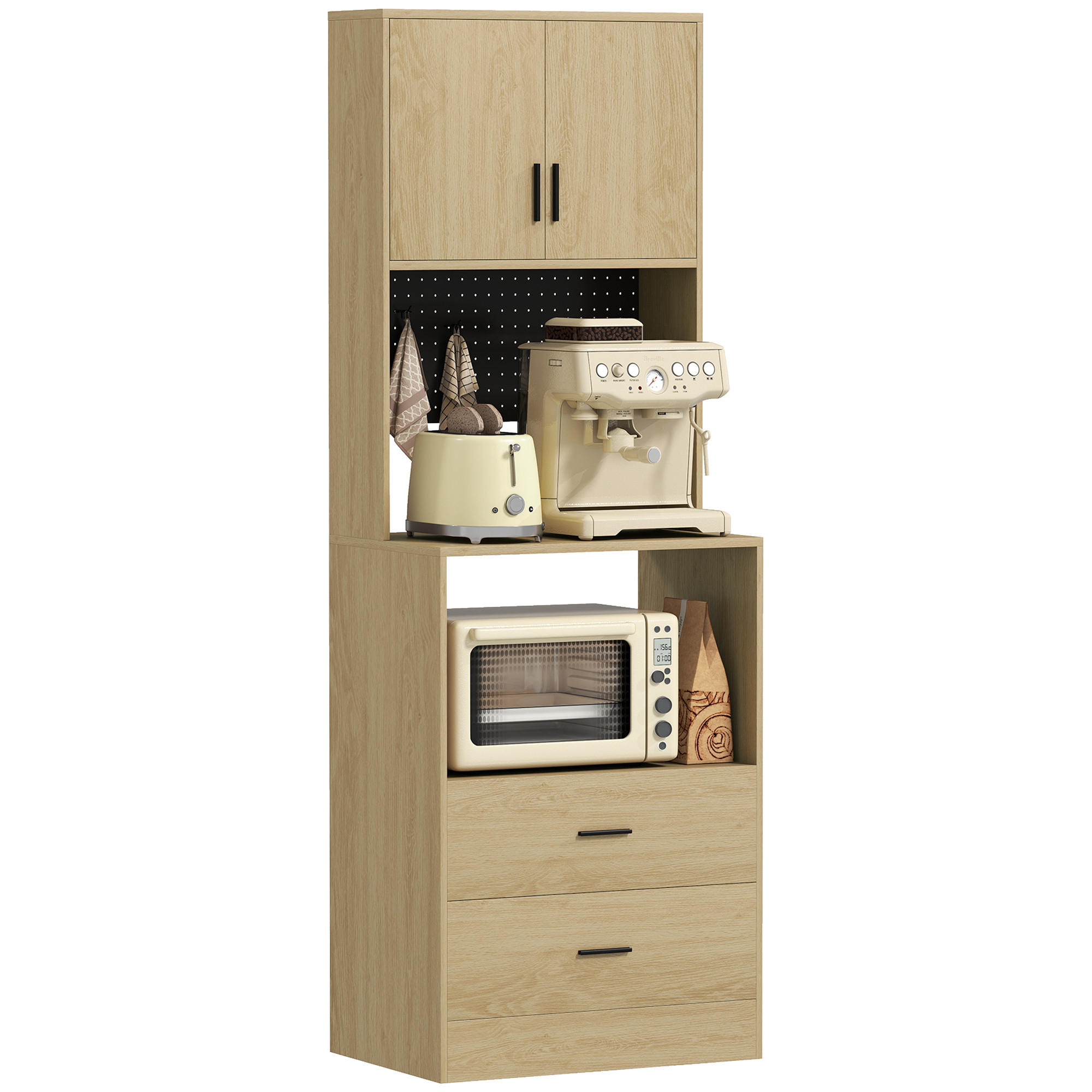 ComfortXL Mikrowellenunterschrank Natur 40x170x60 cm