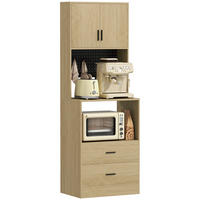 MIKROWELLENUNTERSCHRANK DE-11319 2 Türen, 2 Schubladen Natur - Naturfarben, Holzwerkstoff (40/170/60cm) - ComfortXL