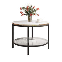 COUCHTISCH CANDY 60/42 cm runden, Schwarz / Weiß Hochglanz / Gold - Weiß Hochglanz/Schwarz, Metall (60/60/42cm) - Idohome