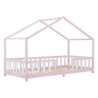 HAUSBETT Treviolo - Hellrosa/Weiß, Holz (90/200cm) - [en.casa]